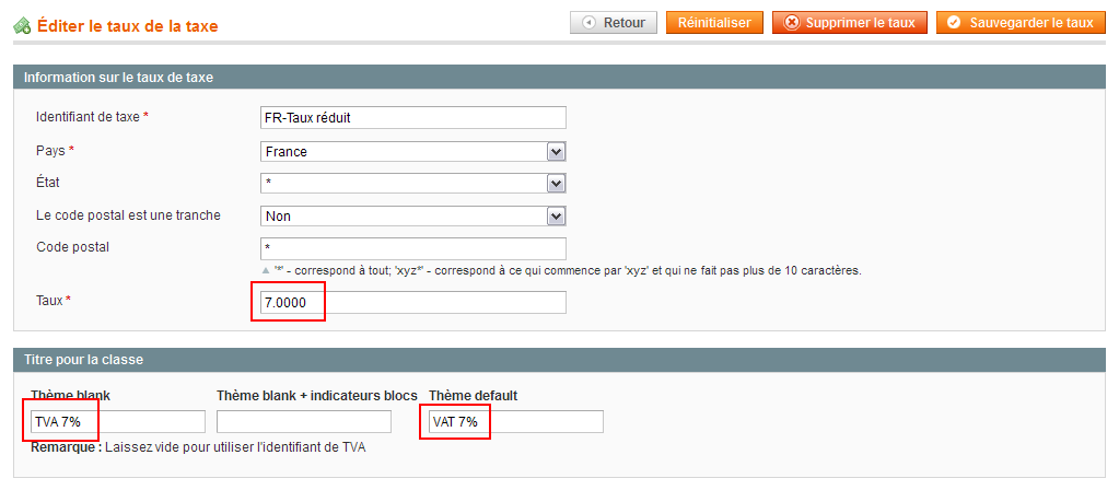 Modification du taux de TVA