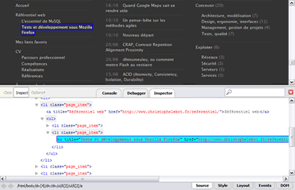 FireBug - Inspection des objets HTML