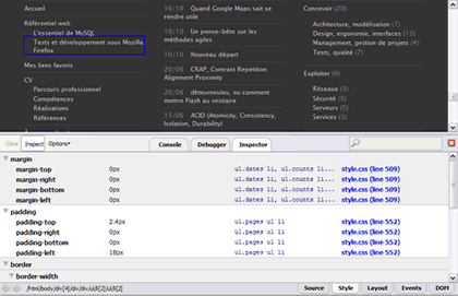 FireBug - Inspection des styles CSS