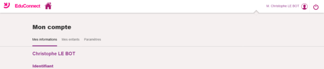Page Mon compte EduConnect avec son header