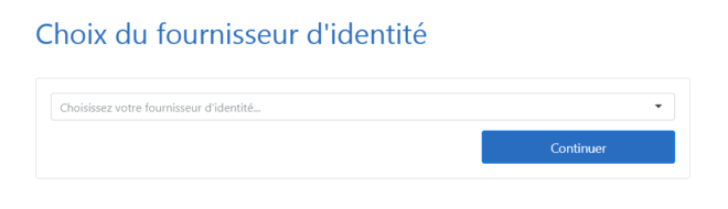 Sélecteur de choix du fournisseur d'identité